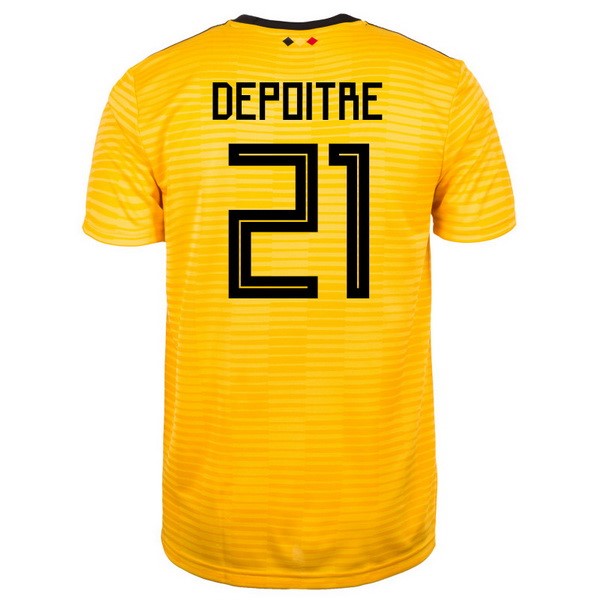 Camiseta Bélgica 2ª Depoitre 2018 Amarillo